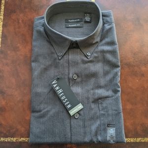 Men's Grey Van Heusen Dress Shirt